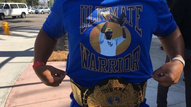 Fan rocks Ultimate Warrior shirt featuring LeBron