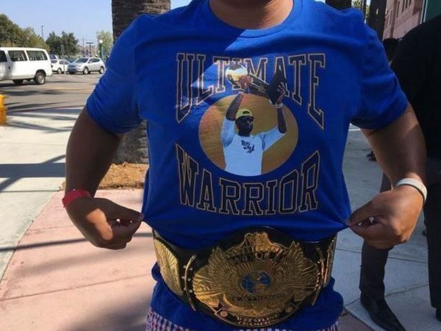 Fan rocks Ultimate Warrior shirt featuring LeBron