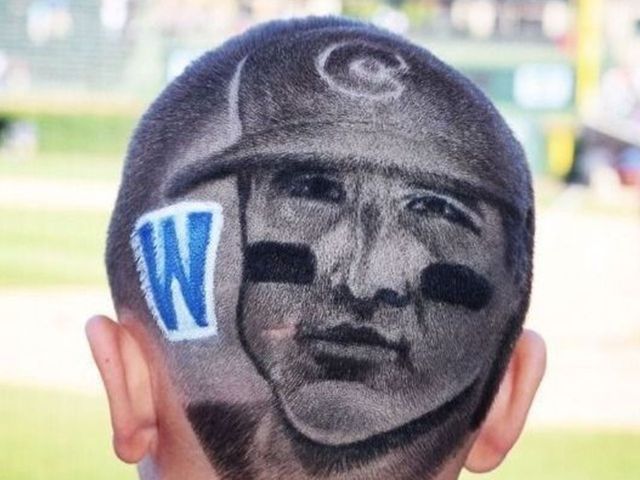 Cubs superfan shows off Rizzo haircut