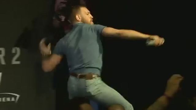 McGregor, Diaz hurl bottles and cans at UFC 202 presser