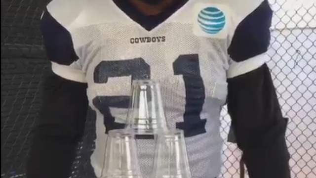 Cowboys think Ezekiel Elliott is good at cup stacking