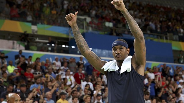 Emotional Melo calls for united country, says 'this is the end' of Olympic career