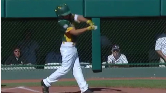 LLWS player shows off smooth batting stroke