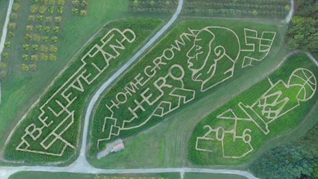 Ohio farm salutes Cavs with intricate corn maze