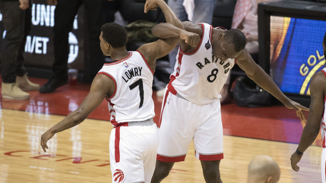 Lowry, DeRozan poke fun at Biyombo's age on his birthday