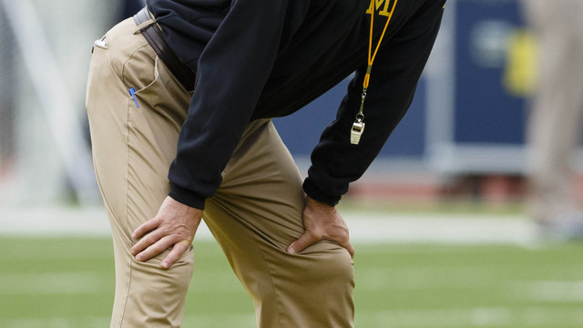 Harbaugh upgrades to Lululemon khakis