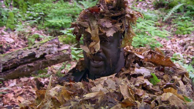 Shaq gets buried in leaves on 'Running Wild with Bear Grylls'