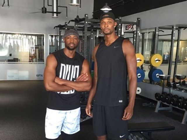 Bosh, Wade work out together