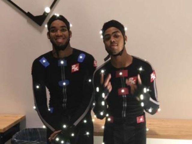 Towns, Russell put on dunking clinic for 2K17 motion capture