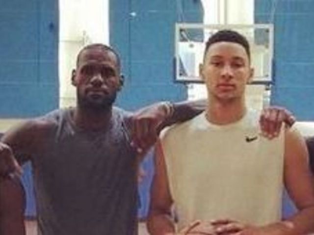 Rookie Simmons works out with LeBron, Wade