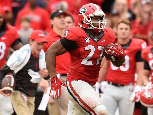 Report: Georgia's Chubb out vs. Tennessee with ankle injury