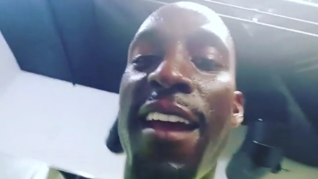Sweaty Kevin Garnett wishes you a happy Labor Day
