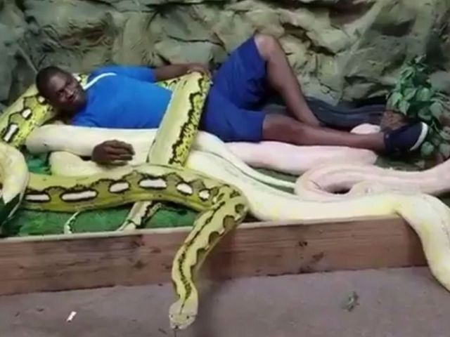 Pacers' Seraphin gets cozy with snakes