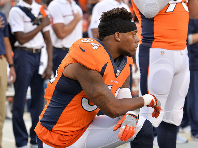 Broncos' Marshall loses endorsement for kneeling during anthem