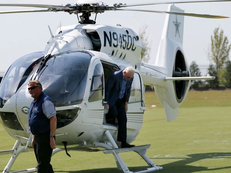 Jerry Jones shoots pigs from his awesome helicopter. Seriously.