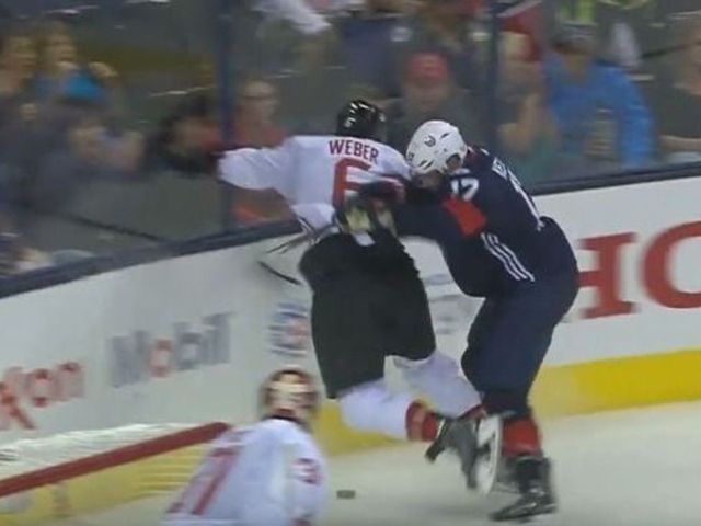 Watch: Kesler clobbers Weber with heavy hit