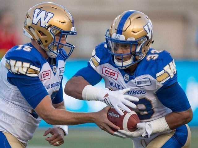 Blue Bombers lose Andrew Harris in win over Roughriders