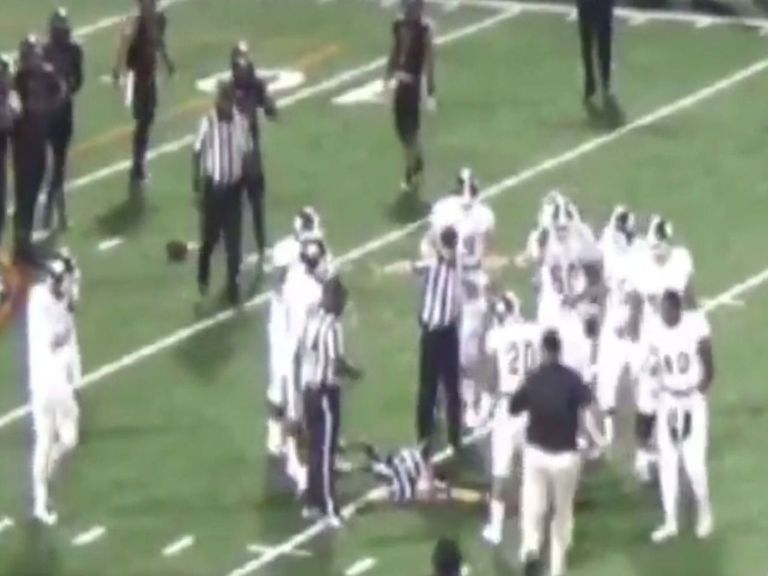 Junior college football player punches referee during game | theScore.com