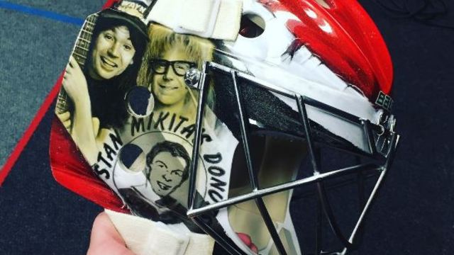 Scott Darling's new mask pays tribute to 'Wayne's World'