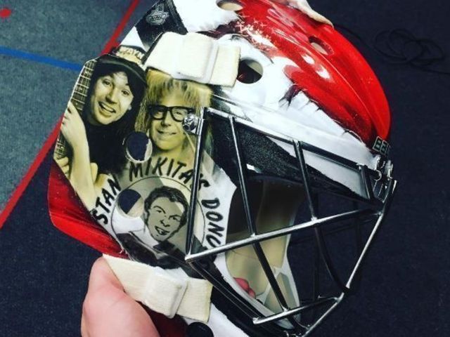 Scott Darling's new mask pays tribute to 'Wayne's World'