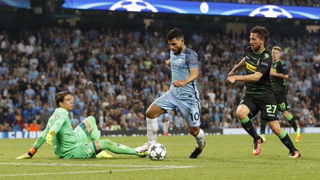 Watch: Aguero dances around Sommer to complete hat trick