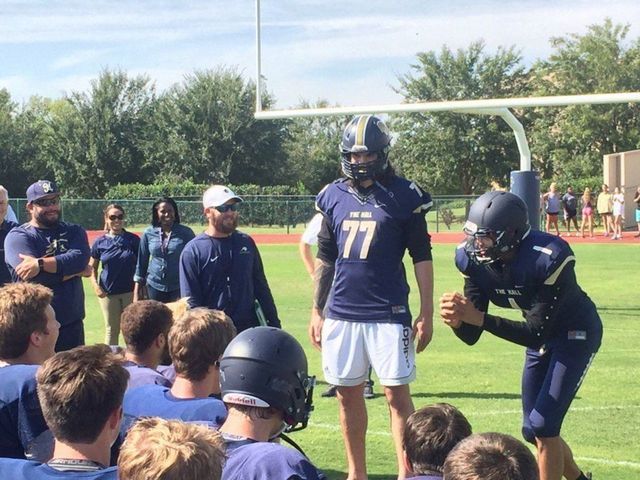 Thunder's Adams, Roberson practice with high school football team