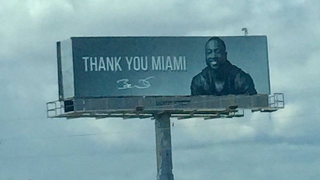 Dwyane Wade thanks Miami fans with giant billboard