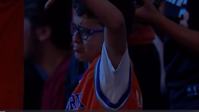 Watch: Crying Knicks fan gets blocked, dunked on by Porzingis