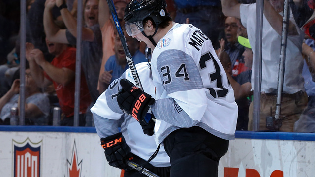 Watch: Kneeling Matthews dekes Hedman, opens scoring vs. Sweden