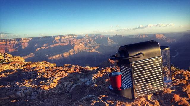 Boris Diaw brought his espresso machine to the Grand Canyon