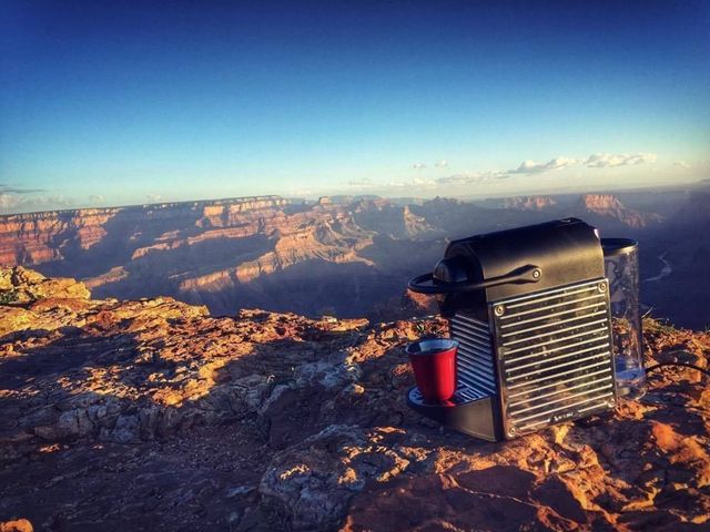 Boris Diaw brought his espresso machine to the Grand Canyon