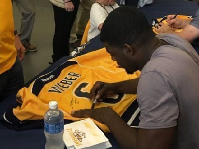 Subban signs Weber Predators jersey
