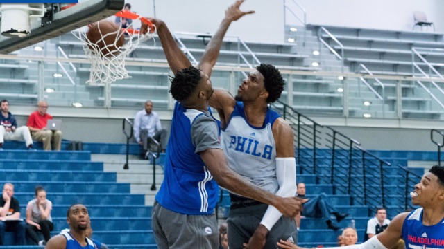 Embiid posterizes Noel during 76ers scrimmage
