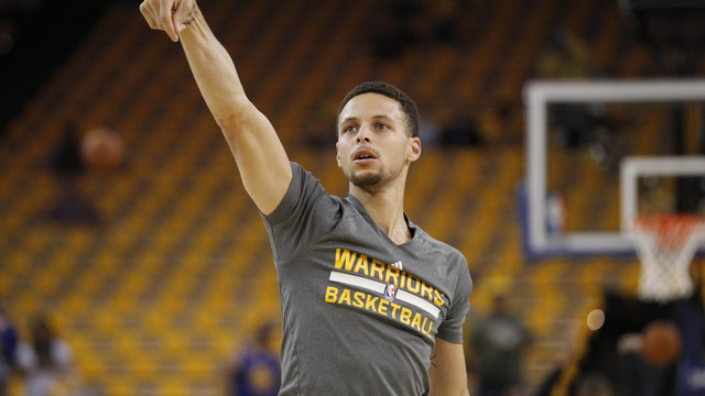 Watch: Curry misses 3 from the bench