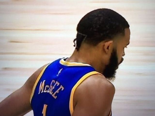 Warriors' McGee sports strange new hairdo