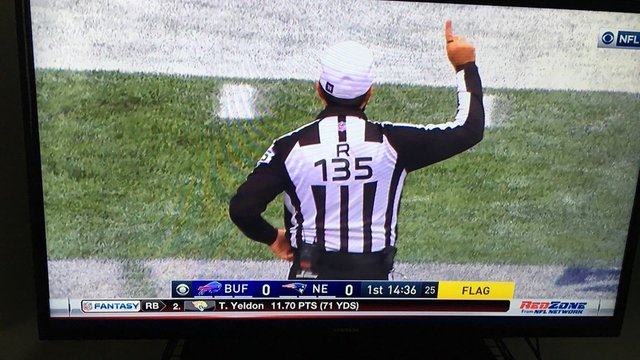 Ref forgets which sideline has the cameras
