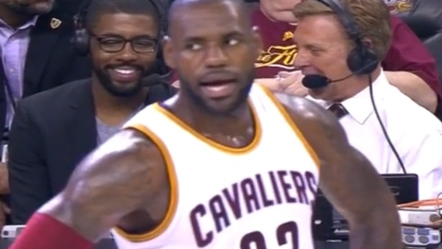 LeBron tries to make Irving laugh while he's on air