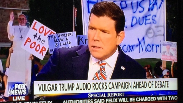 Presidential debate sign mocks Warriors for blowing 3-1 finals lead
