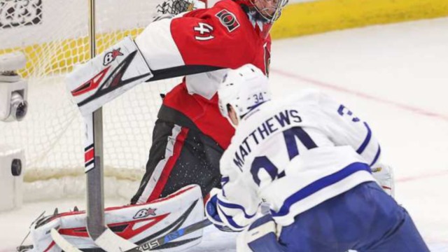 Sens' Anderson asked Leafs' Matthews to sign his stick from 4-goal game