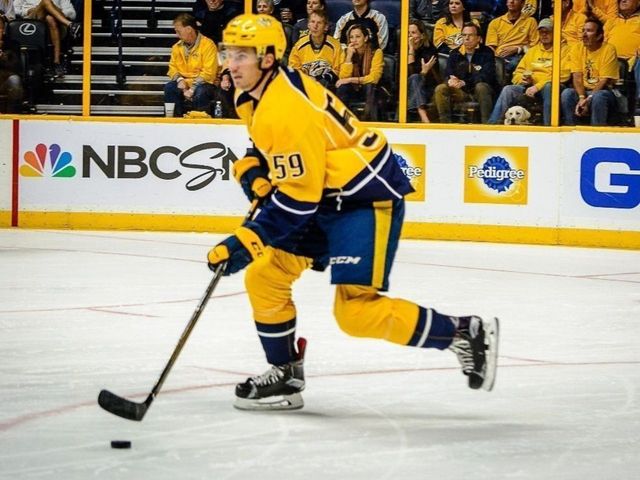 Nashville reporter captures Annie, a service dog, sitting intently behind the glass