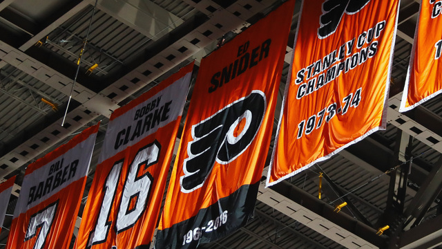 Flyers raise Ed Snider banner to rafters