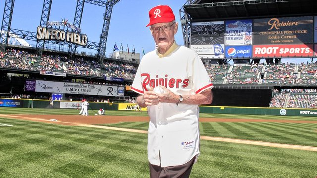Eddie Carnett, oldest living MLB player, celebrates 100th birthday
