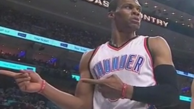 Watch: Sixers fan thrown out for flipping Westbrook the double bird