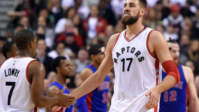 Valanciunas enjoys career-night in Raps' win over Pistons