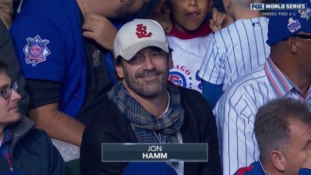 Jon Hamm trolls Cubs fans with retro Cardinals cap