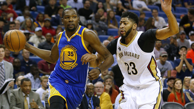 Watch: Durant blows by McCollum for McCallous dunk