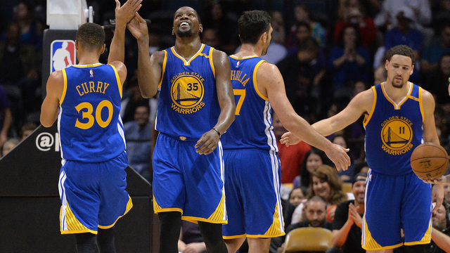 Watch: Durant pirouettes, sinks shot from charity stripe during pregame