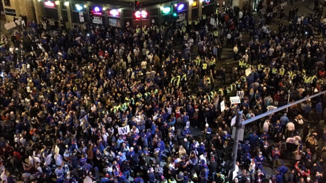 Cubs fans swarm Wrigleyville after Game 5 victory