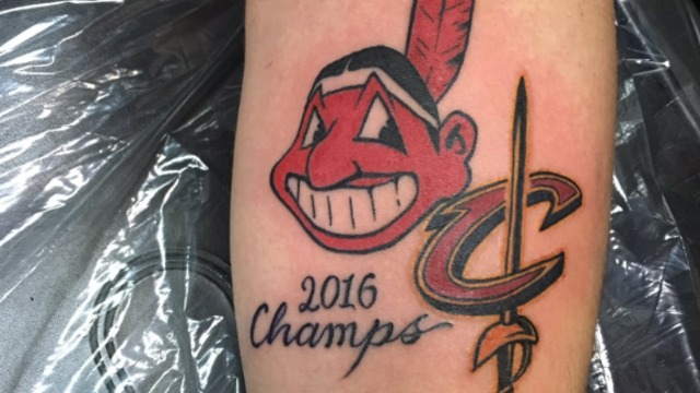Indians fan gets stuck with 2016 World Series tattoo