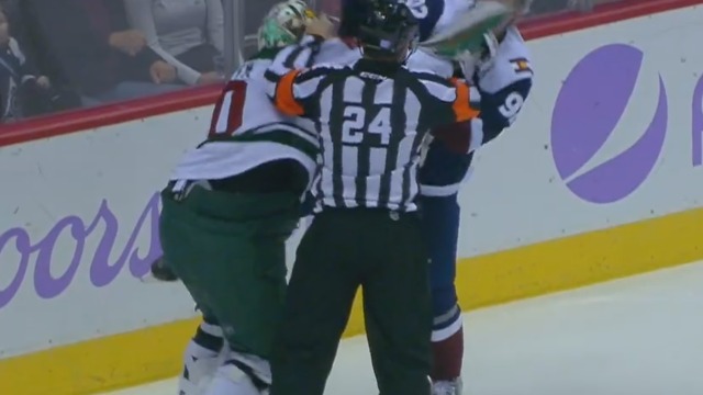 Dubnyk, Landeskog throw punches after goalmouth battle